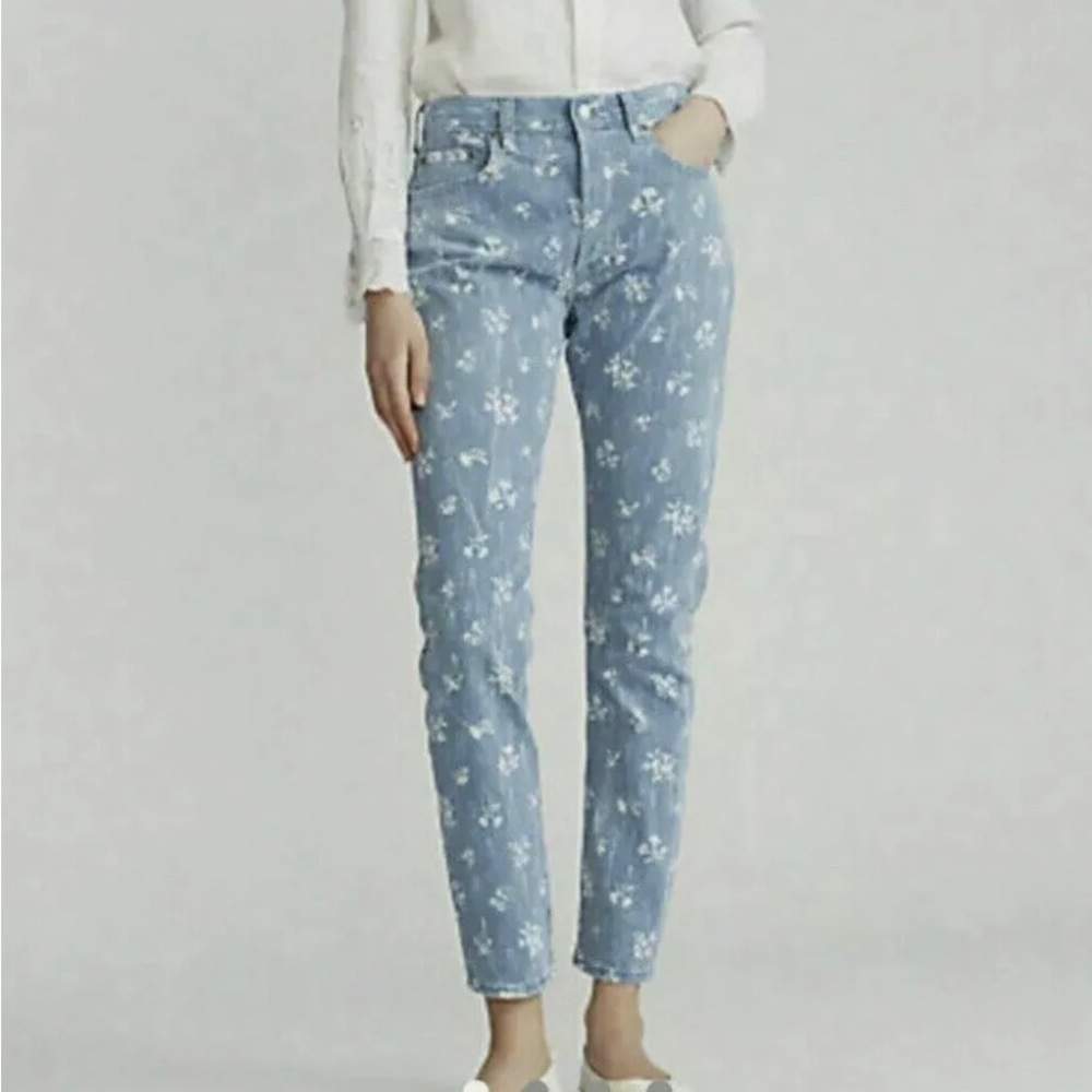 Polo Ralph Lauren Women's Denim Jean Blue Callen High Rise Slim Floral Size 26R